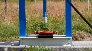 Crushing dynamite with hydraulic press