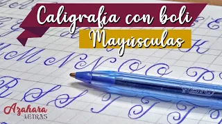 🖊️ Caligrafía con Bolígrafo BIC en MAYÚSCULAS (Trazos finos y gruesos)