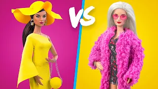 16 DIY Barbie Hacks and Crafts / Pink vs Yellow Barbie Ideas