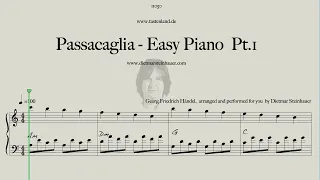 Passacaglia Pt 1 -  Easy Piano  -  Georg Friedrich Händel