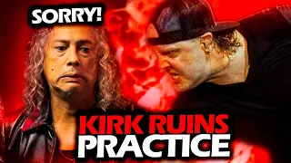 LARS ULRICH REACTION WHEN KIRK HAMMETT MESSES UP SONG DURING A PRACTICE  #METALLICA