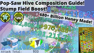 Blue Hive with Pop-Saw Composition Guide + 680 Billion in One Boost! - Roblox Bee Swarm Simulator