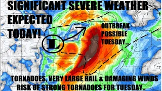 Outbreak of severe storms possible the next two days! Strong tornadoes, large hail & damaging winds.