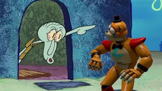 FNAF SB: Squidward Kicks Out The Glamrocks