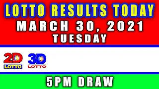 PCSO Lotto Result Today | March 30, 2021 | Tuesday | 5pm Draw