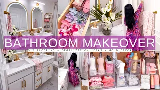 DIY BATHROOM MAKEOVER | Bathroom Decorating Ideas + Satisfying Organization | Gold Decor
