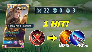 NEW UPDATED LANCELOT 1 SHOT BUILD COMBO 2023!! (PERFECT FULL DAMAGE!😱🔥) - MLBB