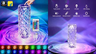 Rose Diamond Crystal Table Lamp | USB Charging | Touch & Remote | Room Decoration | Full Review