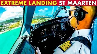 EXTREME AIRPORT TOUCHDOWN A340 into St Maarten