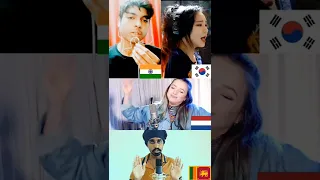 who sang it better ? Ed Sheeran - Shape of you ( India, South korea, Netherlands, Srilanka ) #shorts