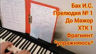 Прелюдия До Мажор № 1 из ХТК Баха. Фрагмент. Упражняюсь