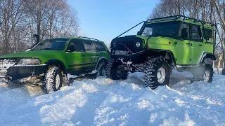 УАЗ Халк🦖 новые Колеса🛞 испытания в снег ❄️ #4x4 #offroad #v8 #2uzfe #uaz #hulk #халк