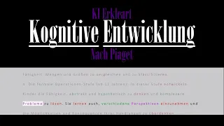 KI Erkleart - Kognitive Entwicklung (nach Piaget)