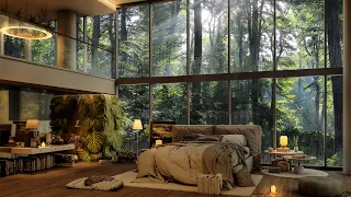 🌤️Wake Up in Forest Luxury Bedroom with Piano Jazz Music - Relaxing Jazz for Work , Study