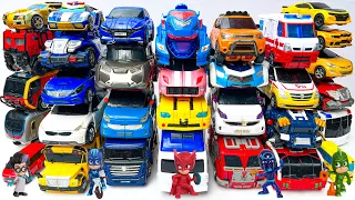 Different Transformers Hello Carbot & Tobot Police Ambulance Transformation - Stopmotion Robots Toys