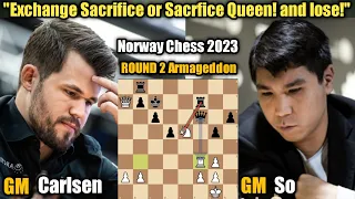 Magnus Carlsen VS Wesley So | Norway Chess 2023 | Round 2 Armageddon