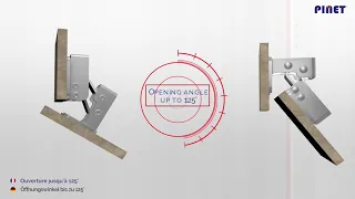 Concealed hinges - 125° opening