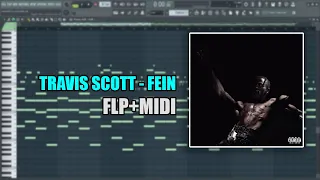 Travis Scott - Fein (MIDI + FLP) (FL Studio Piano Tutorial / Cover)