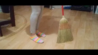 ASMR Spot Sweeping With A Straw Broom!#relaxing#asmr#sweeping