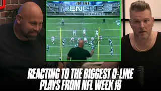 Former NFL Player & Coach AQ Shipley Breaks Down The BEST O-Line Plays Of Week 18 | Pat McAfee Show