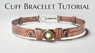 Hammered Cuff Bracelet with Clasp: Wire Wrapping Tutorial: DIY Jewelry