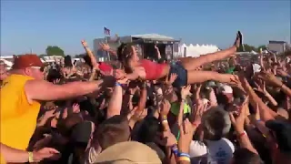 Rocklahoma 2018 side stage, crowd surfing and mosh pits