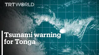Waves hit Tonga amid tsunami warning following volcano eruption