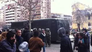 Santiago Chile 8/4/11 protests: Police Arrest Man & Tear Gas Crowd