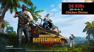 [Hindi] PUBG Mobile | "36 Kills" In Squad Match Winner Winner Chicken Dinner