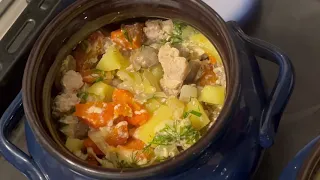 Обалденные горшочки с мясом и овощами. От шефа!!! За 5 минут!!!