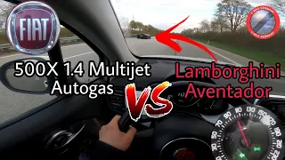 Fiat 500X 1.4 Multijet 140 HP Autogas LPG HUNT LAMBORGHINI AVENTADOR TOP SPEED ON GERMAN AUTOBAHN