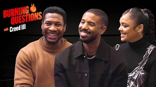 Jonathan Majors, Michael B. Jordan & Tessa Thompson Answer Burning Questions | Creed III