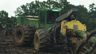 Steep Tract with Triple J Logging | 768L-II Bogie Skidder | John Deere Forestry