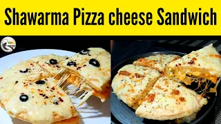 Shawarma Sandwich / Pizza Sandwich Recipe by Flavours Kitchen