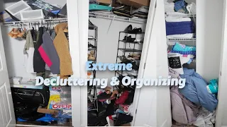 Extreme Reorganizing & Decluttering 3 Closet Spaces|Motivation| SAHM