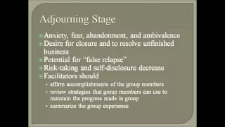 Stages of Group Counseling