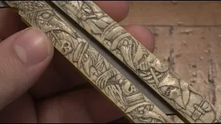 Custom 1 Of A Kind Carved Bone "PlagueDoctor" Balisong...$1,000.00 (Atroposknife)