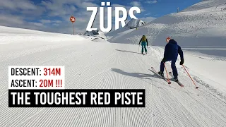 The toughest red piste 165 Madloch-Zürsersee in Zürs St Anton Ski Arlberg