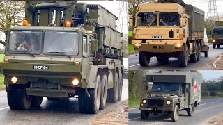 Military Trucks & Land Rovers in convoys - Ex Steadfast Defender 2024
