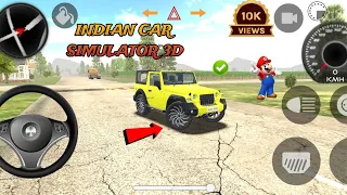 YELLOW 🟡 THAR LONG JUMP TESTING 😱 INDIAN CAR SIMULATOR 3D INDIAN GAMING #viral