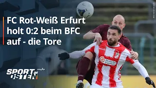 FC Rot-Weiß Erfurt holt 0:2 beim BFC Dynamo auf - die Tore | Sport im Osten | MDR