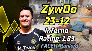 ZywOo (23-12) (Inferno) | FACEIT Ranked | May 7, 2024 #cs2 #pov