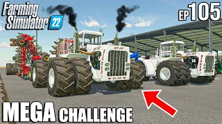 Planting FIELDS w/ BIG BUD + 30m wide | MEGA Challenge | Farming Simulator 22 #105