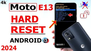 How To Moto E13 HyperOS Hard Reset & Factory Reset 🔥 Motorola E13 HyperOS Screen lock Bypass pattern