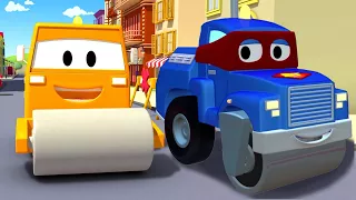 Super Camionul Carl - Buldozerul de asfaltat - Orasul Masinilor 🚚 ⍟ Desene pentru copii