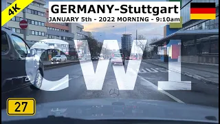 WAY TO WORK, January CW 1, Germany, Stuttgart, Drive on B27, 4K 60FPS, .... relax chill drive …, POV