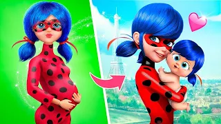 Ladybug y Cat Noir se Convirtieron en Padres / 30 Trucos con Muñecas