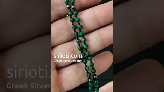 Natural Malachite Rosary Style Greek Necklace - Sirioti Greek Silver Jewelry #jewelry #mensjewelry