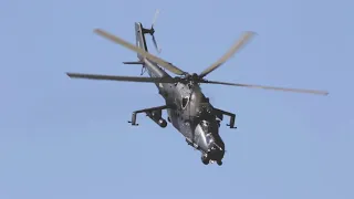 HuAF Mi-24P flight demonstration practice in Budapest