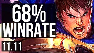 GAREN vs TRYNDAMERE (TOP) | 2/0/10, 68% winrate | EUW Diamond | v11.11